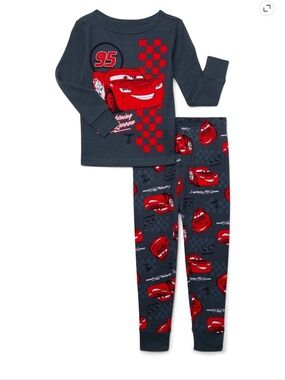 Disney Cars Unisex Toddler Grey 2 PC Pajama Set Size 5T NWT